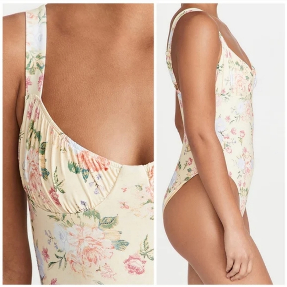 WeWoreWhat Ruched Cup One Piece Swim Bathing Suit Bikini Floral Print - Picture 3 of 10